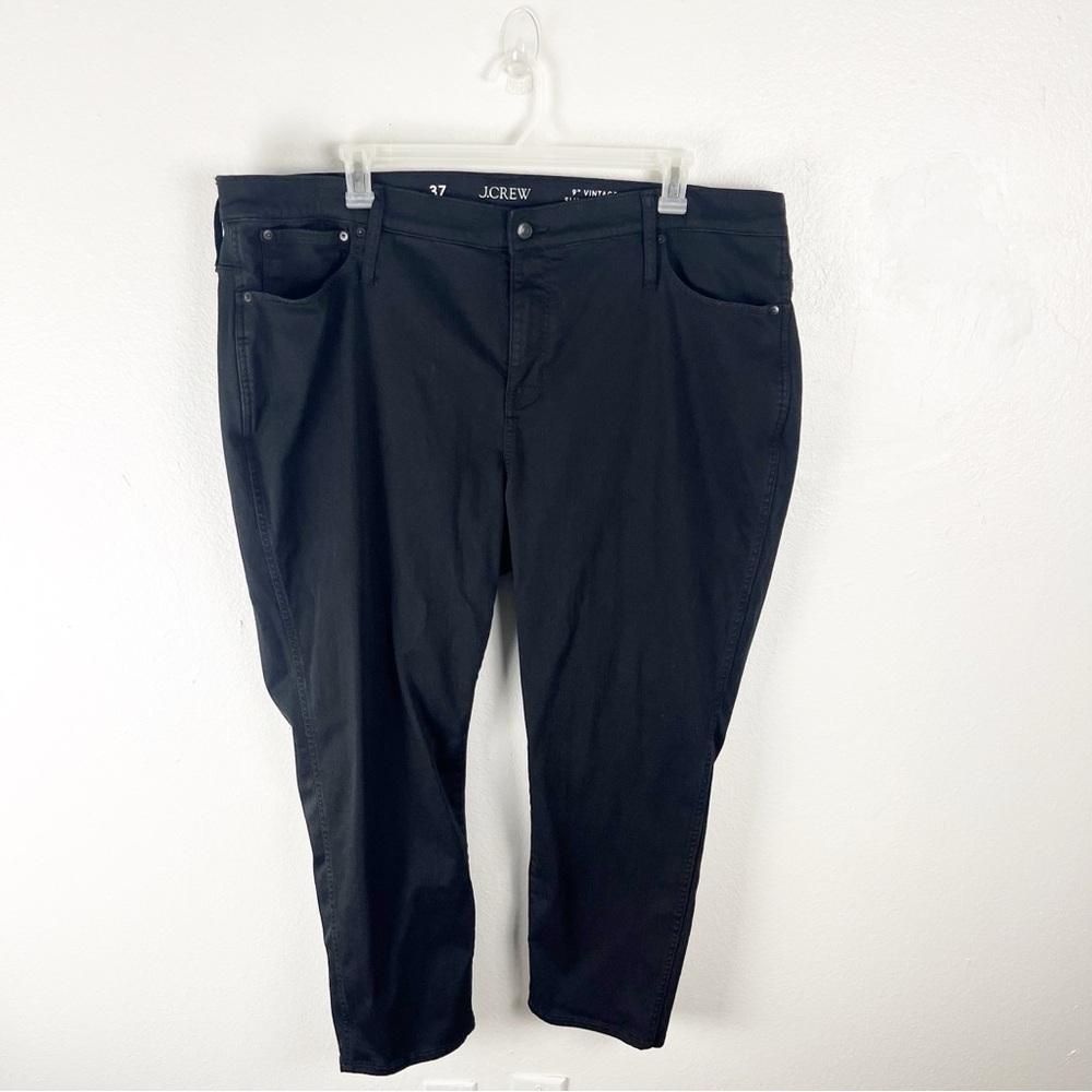 J. CREW Black 9” Vintage Slim Straight High Rise Jeans 37 Neutral Casual Preppy